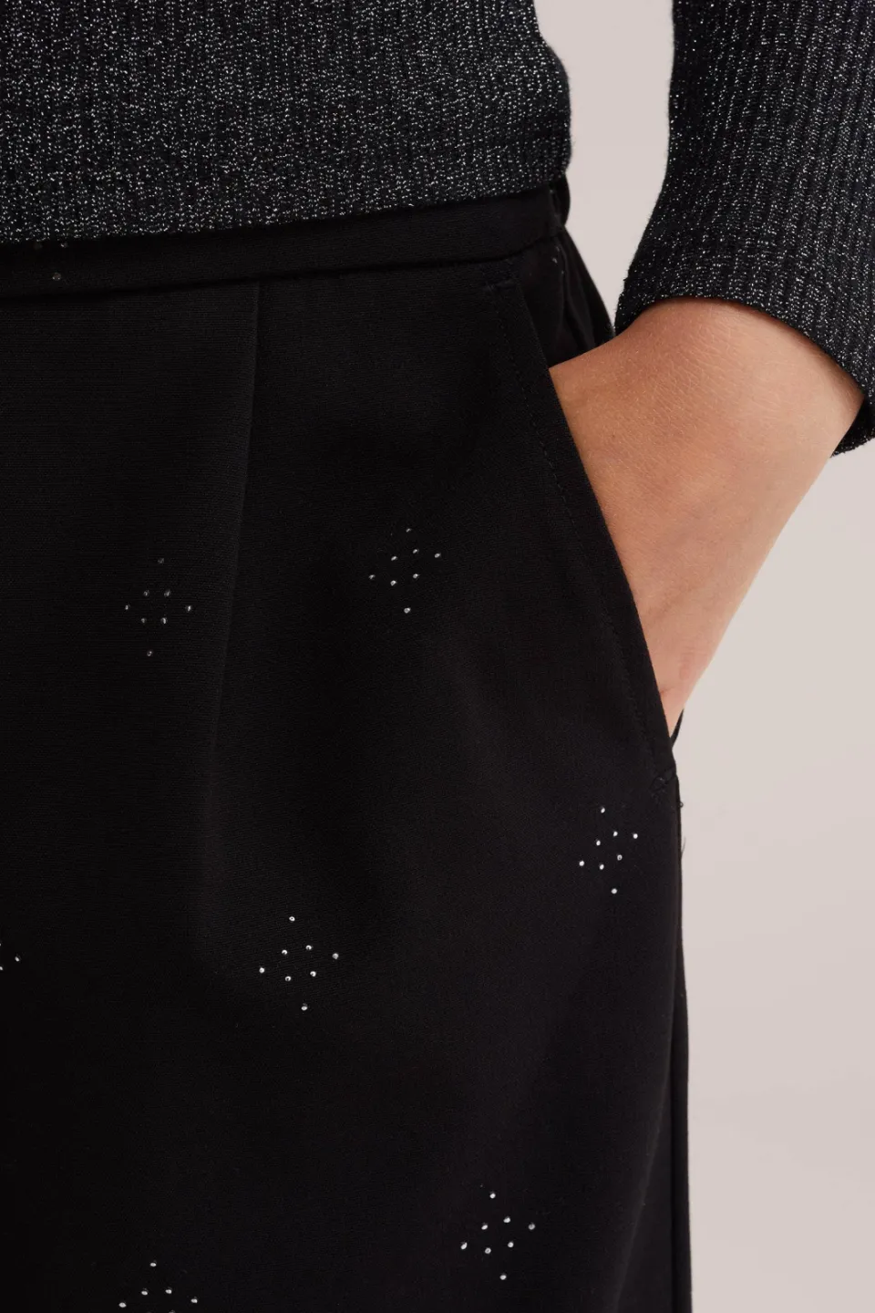 WE Fashion straight leg pantalon met print zwart, foto 4