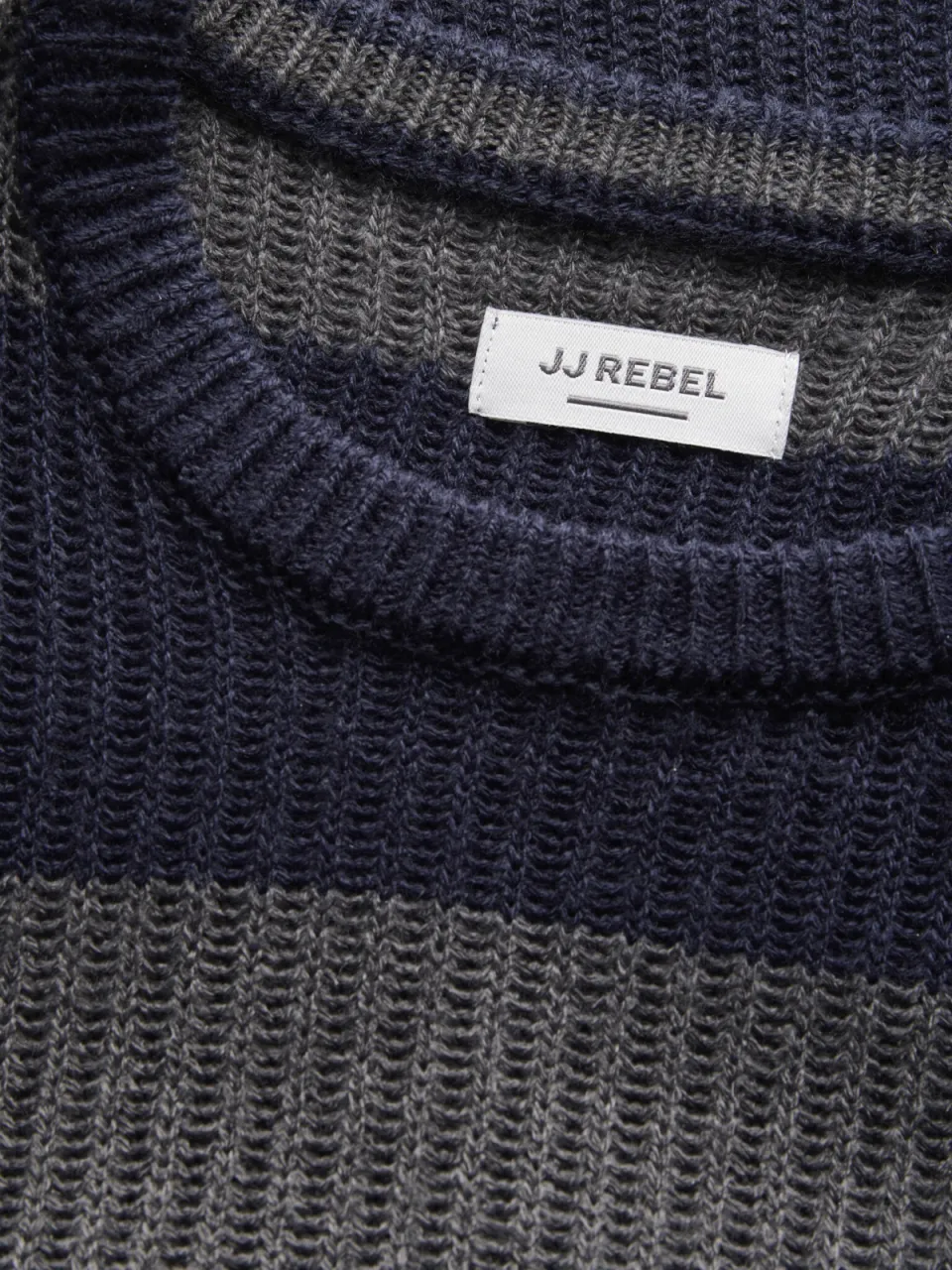 JJ Rebel JUNIOR gebreide gestreepte trui - donkerblauw/donkergrijs, foto 6