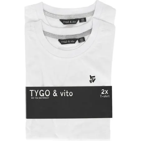 TYGO & vito Stan T-shirt wit (set van 2), foto 4