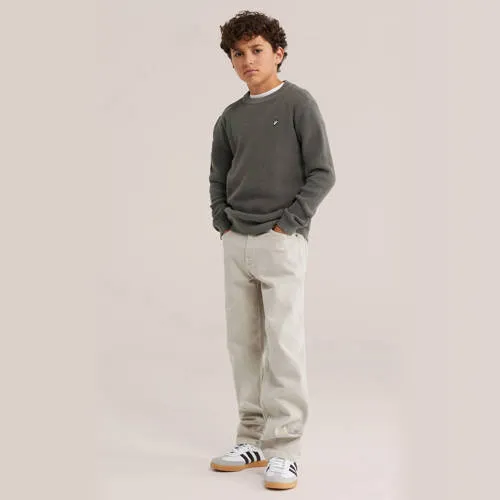 WE Fashion katoenen gebreide trui - olijfgroen, foto 3