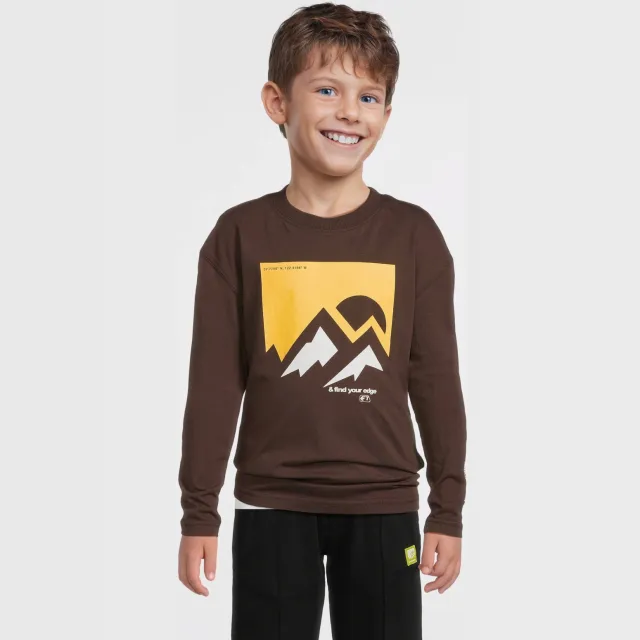 Me & My Monkey longsleeve met printopdruk donkerbruin