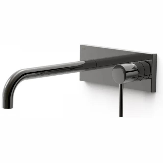 Tres Study Exclusive wastafelmengkraan inbouw met afdekplaat metallic zwart
