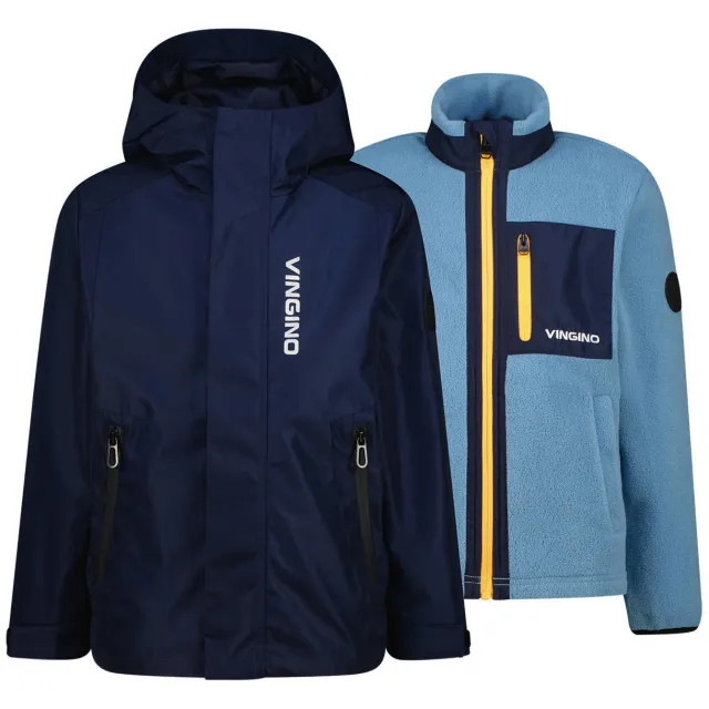Vingino regenjas donkerblauw Donkerblauw/lichtblauw