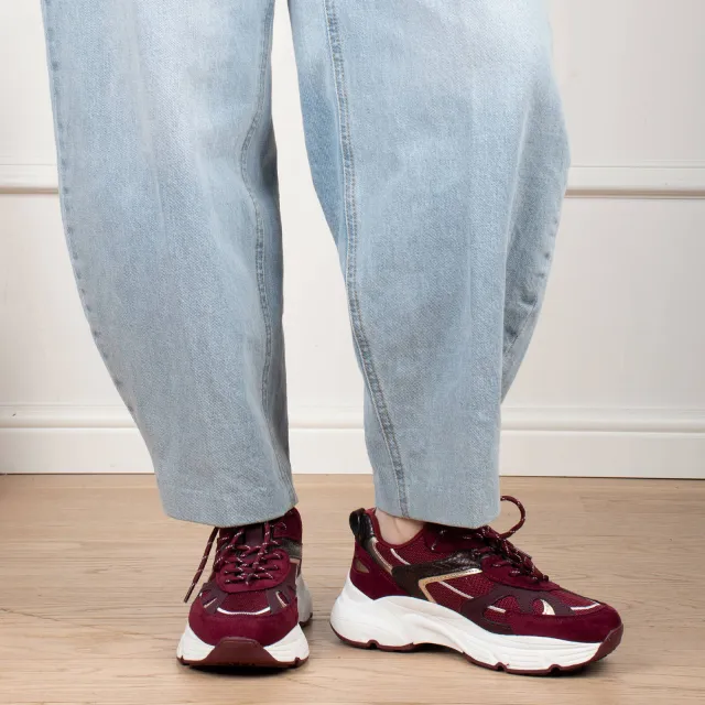 POSH by Poelman chunky suède sneakers - bordeaux, foto 7