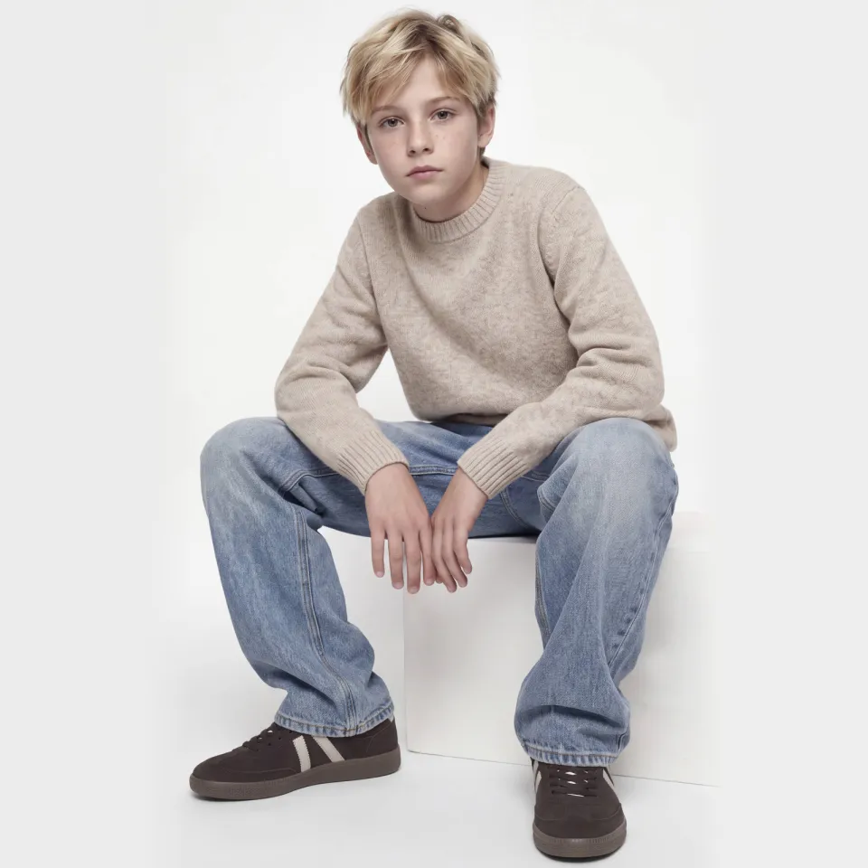 Jack & Jones JUNIOR gebreide trui met wol - beige, foto 8