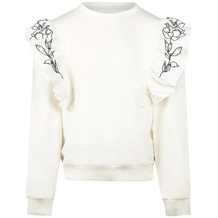 No Way Monday rechtvallende sweater met ruches - wit, foto 2