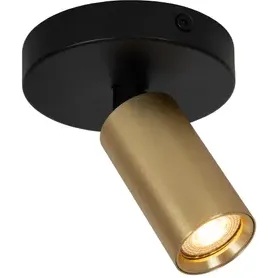 Lucide Opbouwspot Ritmo - Mat Goud - 10cm - Gu10 Mat Goud / Messing, Zwart