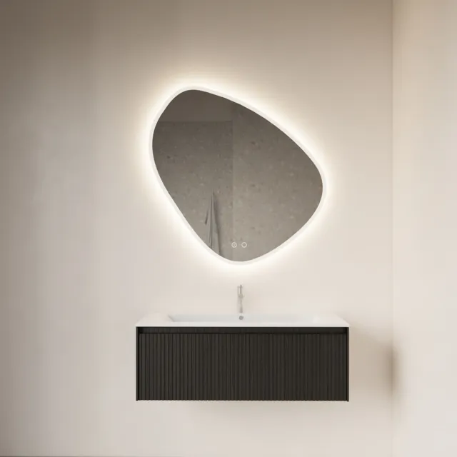Gliss Design Badkamerspiegel Gliss Design Fury Satine 80x80cm Met LED-Verlichting En Spiegelverwarming