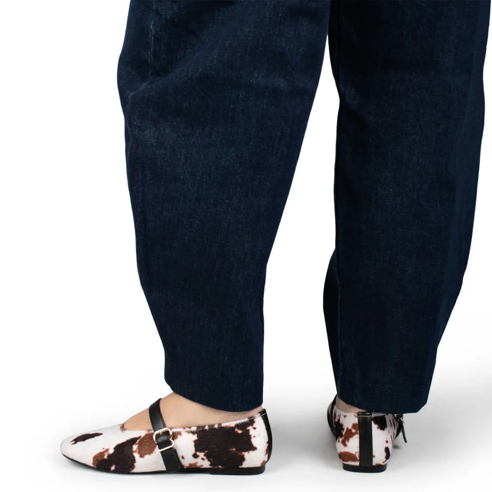 POSH by Poelman Gina ballerina's met koeienprint ecru/bruin, foto 6
