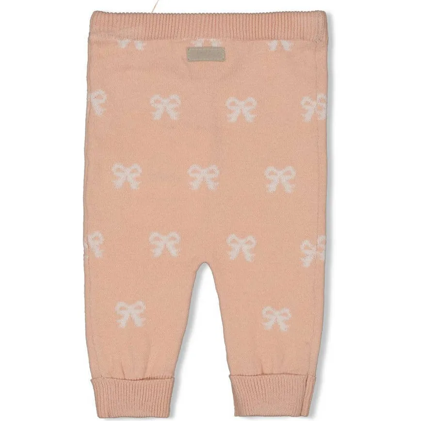 Feetje The Knits gebreide babybroek roze