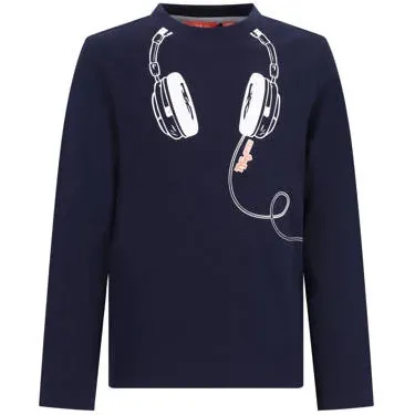 TYGO & vito rechtvallende longsleeve met print donkerblauw