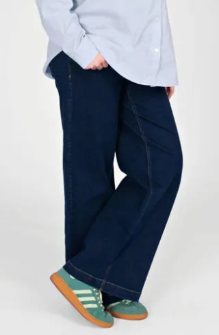 LOVE2WAIT Jill wide leg zwangerschaps jeans - donkerblauw, foto 4