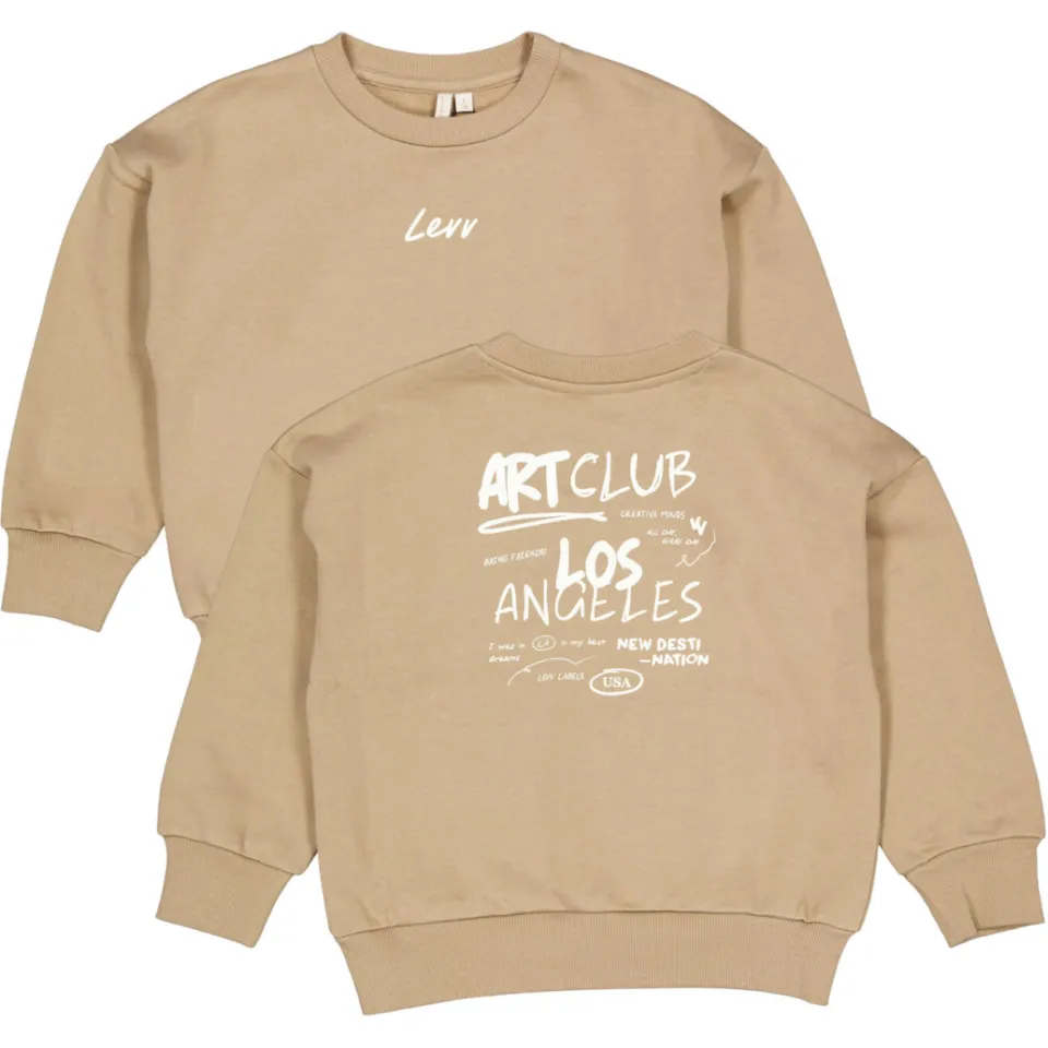 Levv sweater met backprint - lichtbruin, foto 3