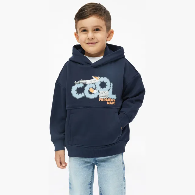 s.Oliver hoodie met print - donkerblauw