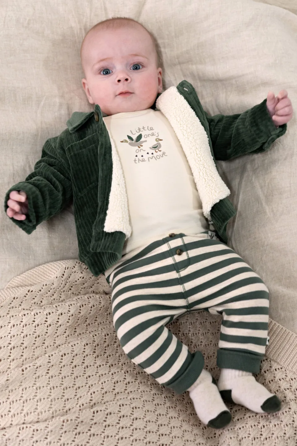 Feetje Wiggle and Waddle babybroek groen/ecru, foto 7