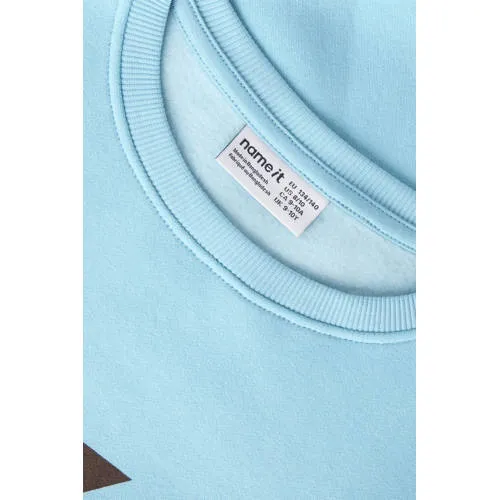 NAME IT KIDS sweater met tekst - lichtblauw, foto 5