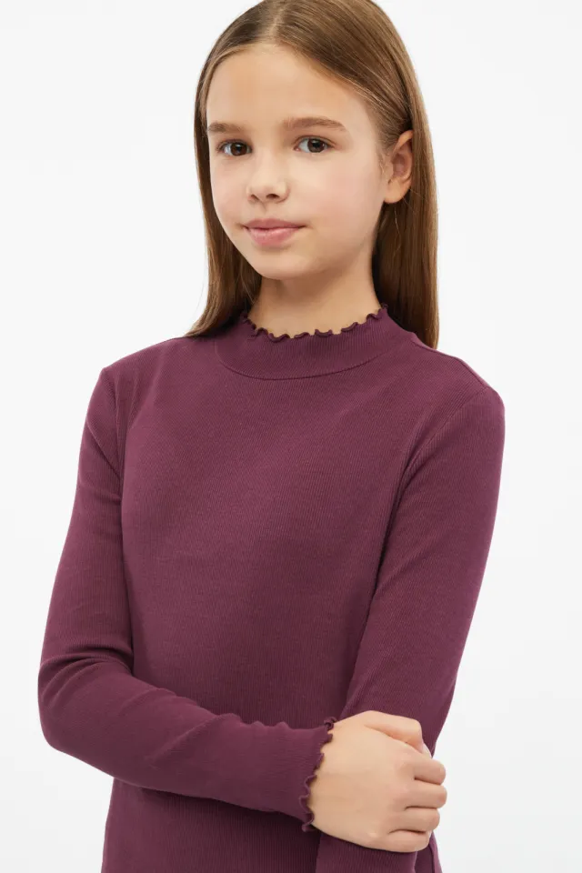 S.Oliver longsleeve met opstaande kraag bordeauxrood, foto 5