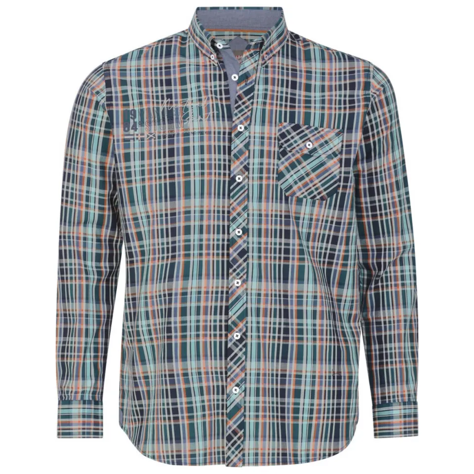 Jan Vanderstorm +FIT Collectie loose casual overhemd Plus petrol, foto 2