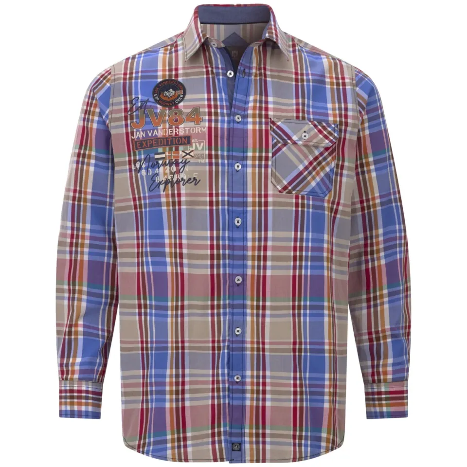 Jan Vanderstorm casual overhemd blauw, foto 2