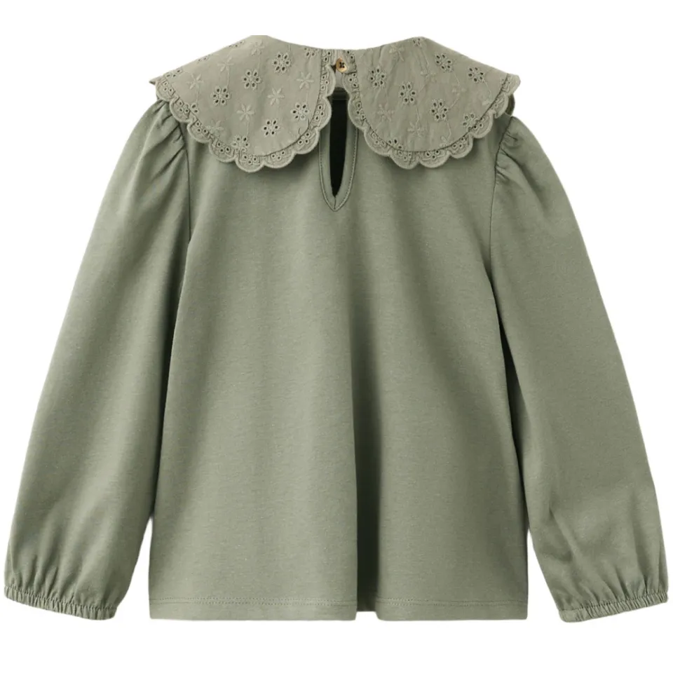 Mango Kids blousetop met borduursels middengroen, foto 2