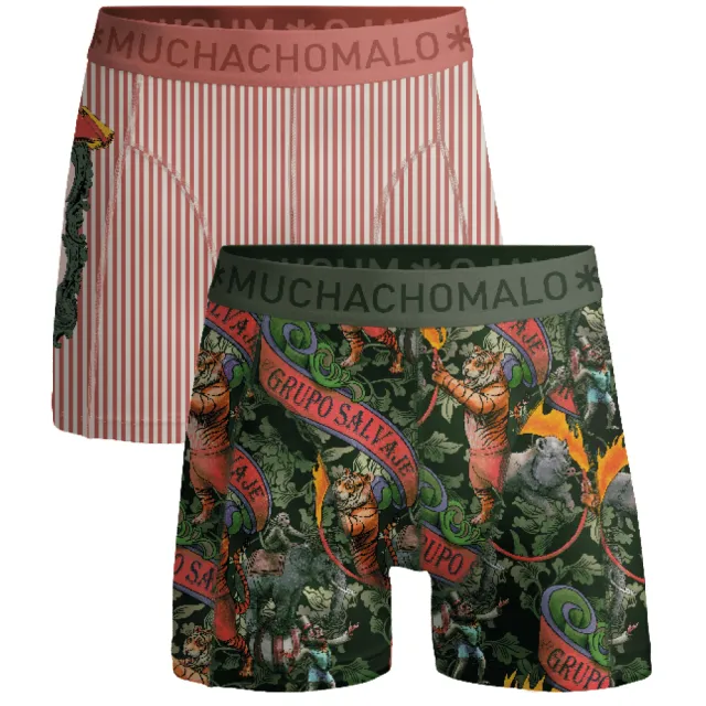 Muchachomalo Heren 2-pack Boxershorts Circus Animals Veelkleurig