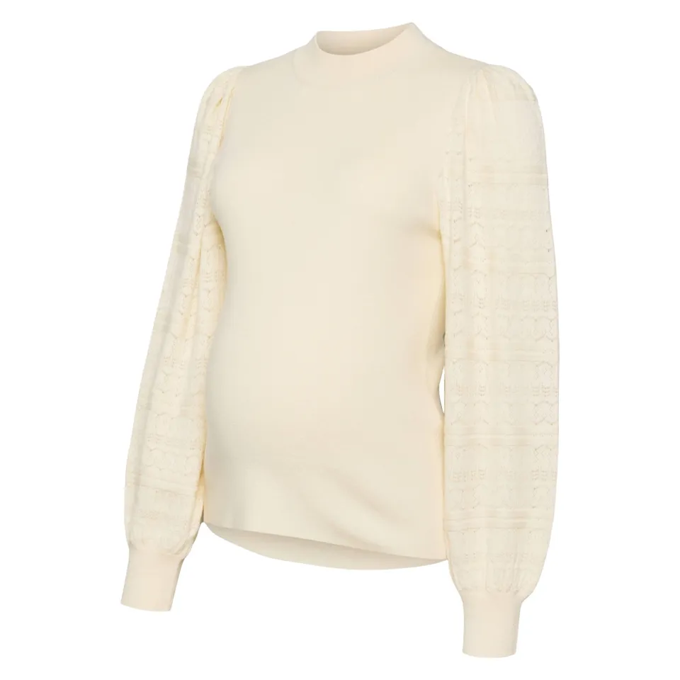 Vero Moda MATERNITY rechtvallende gebreide zwangerschapstrui - beige, foto 2