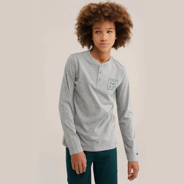 WE Fashion pyjama met print grijs donkergroen, foto 3