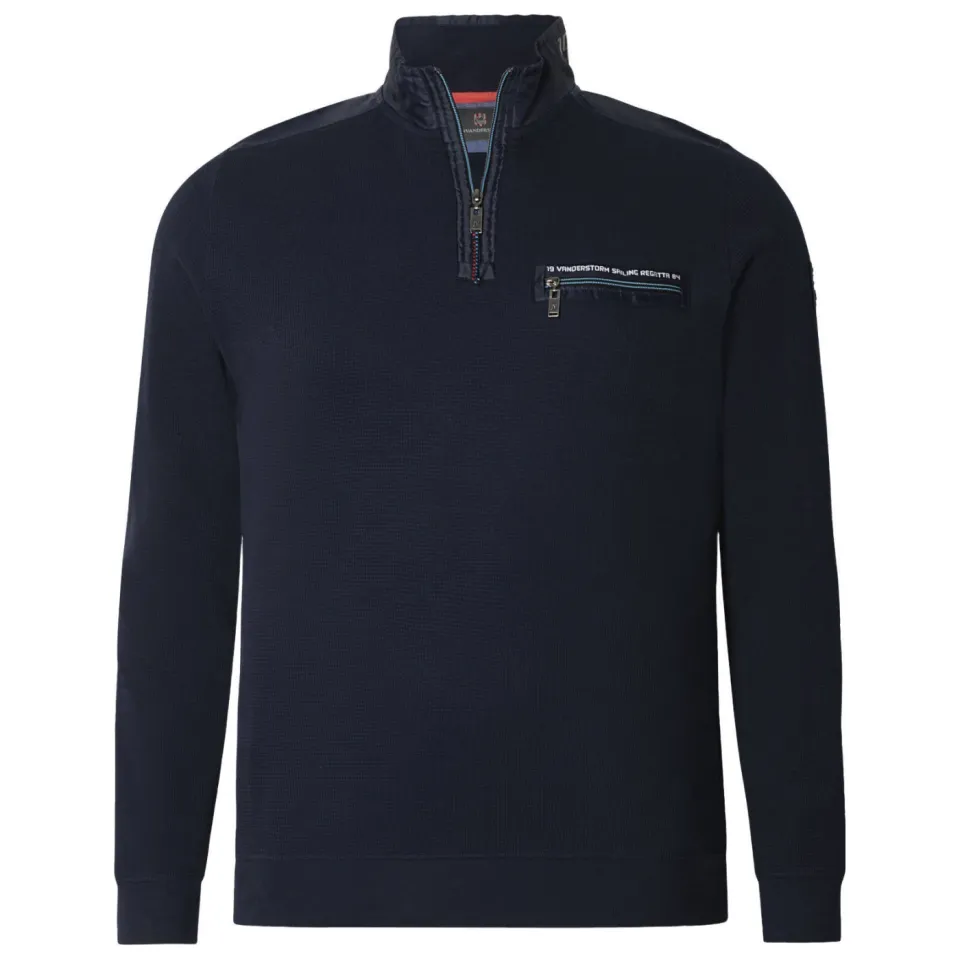 Jan Vanderstorm +FIT Collectie gebreide trui ABBO donkerblauw, foto 2