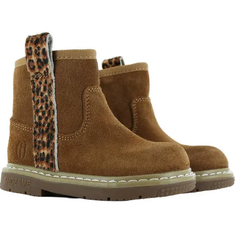 Shoesme suède enkelboots met panterprint - cognac, foto 5