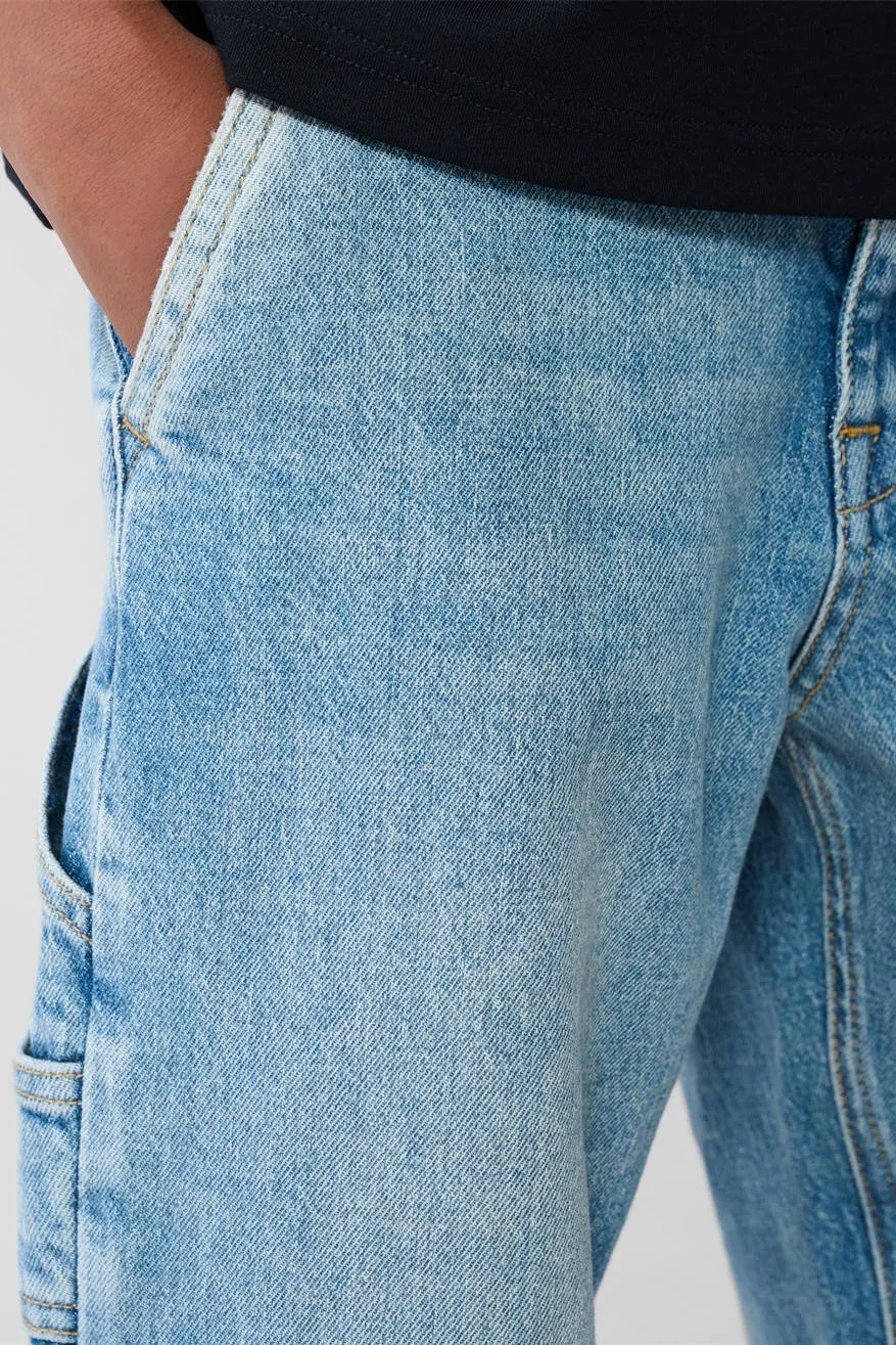 Shoeby waist straight leg jeans light blue denim, foto 6
