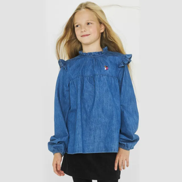 Me & My Monkey Top Roanne met borduursel blauw
