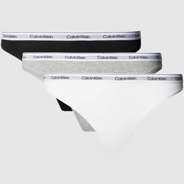 Calvin Klein String met elastische band in een set van 3 stuks lichtgrijs