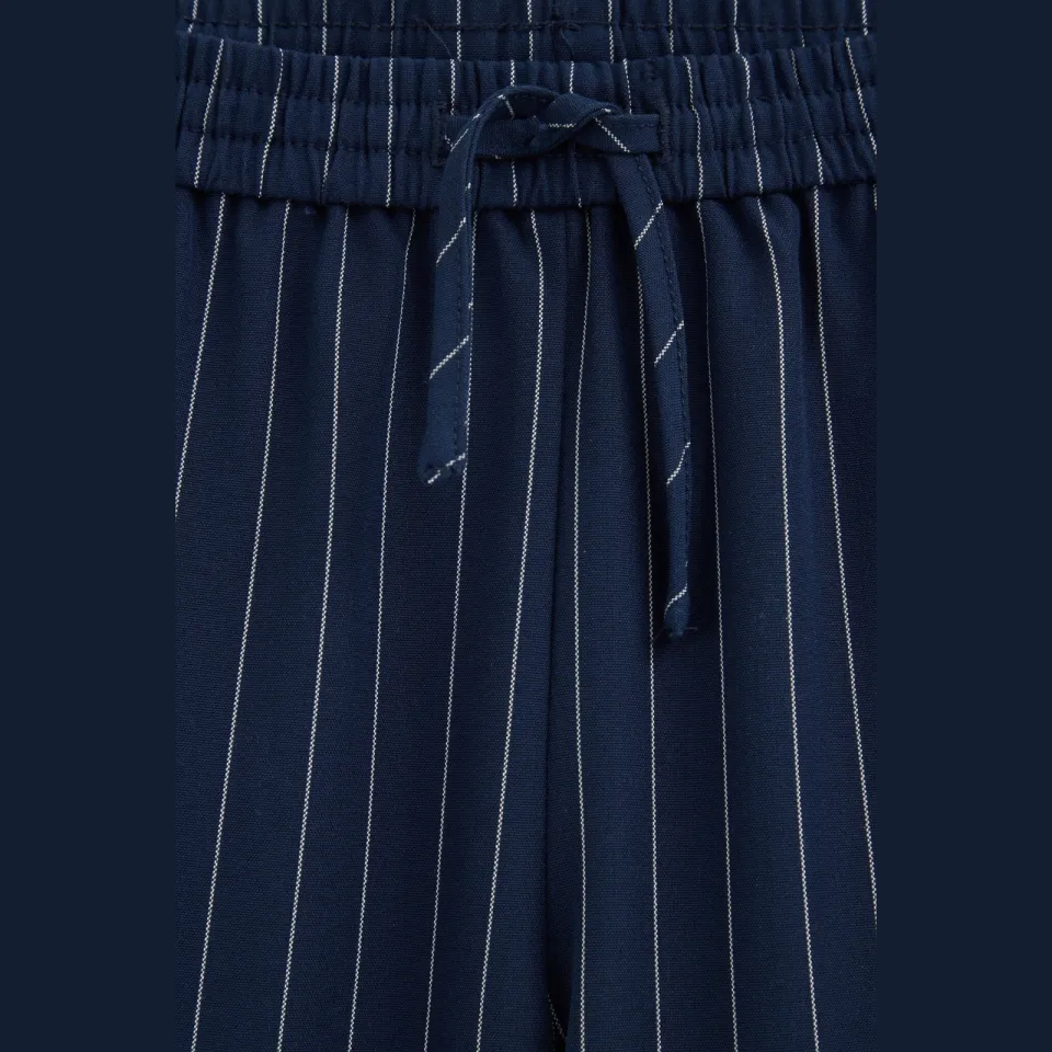 WE Fashion straight leg gestreepte pantalon donkerblauw, foto 6