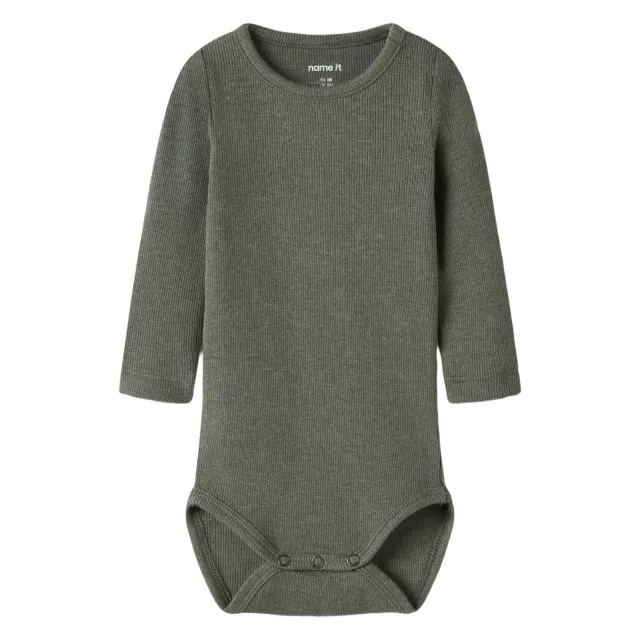 NAME IT BABY romper met textuur - olijfgroen, foto 2