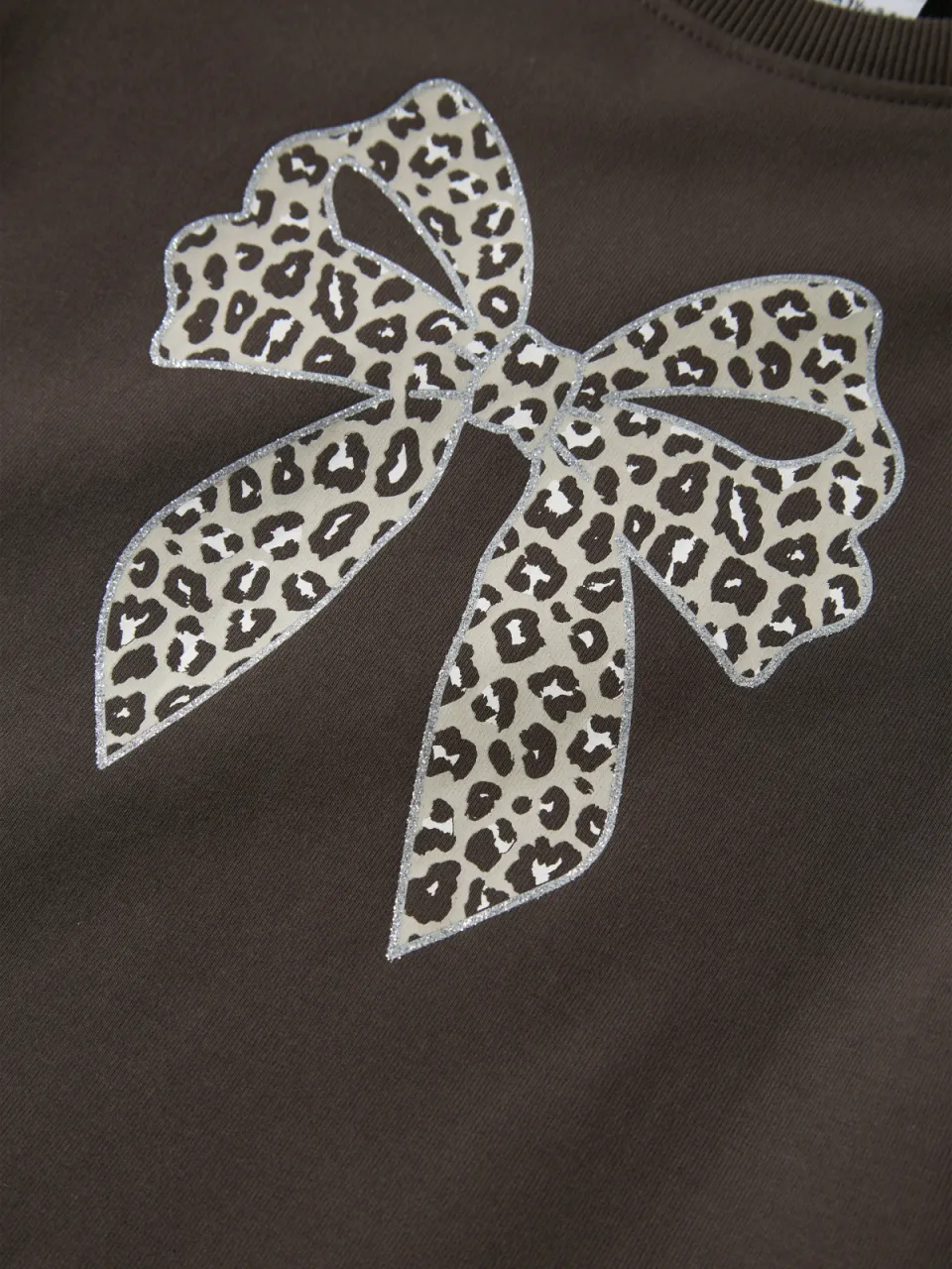 NAME IT MINI sweatjurk met ruches donkerbruin, foto 4