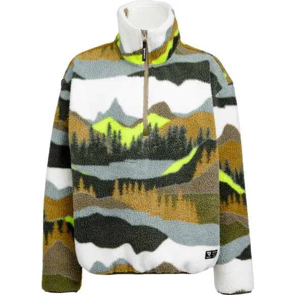 Brunotti fleece outdoor sweater met opstaande kraag - groen, foto 2