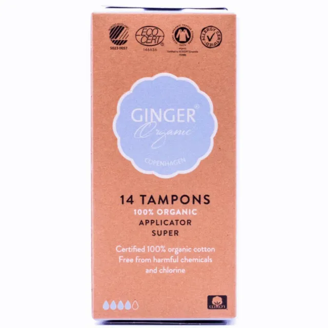 Ginger Organic Tampons Met Applicator Super 14 stuks