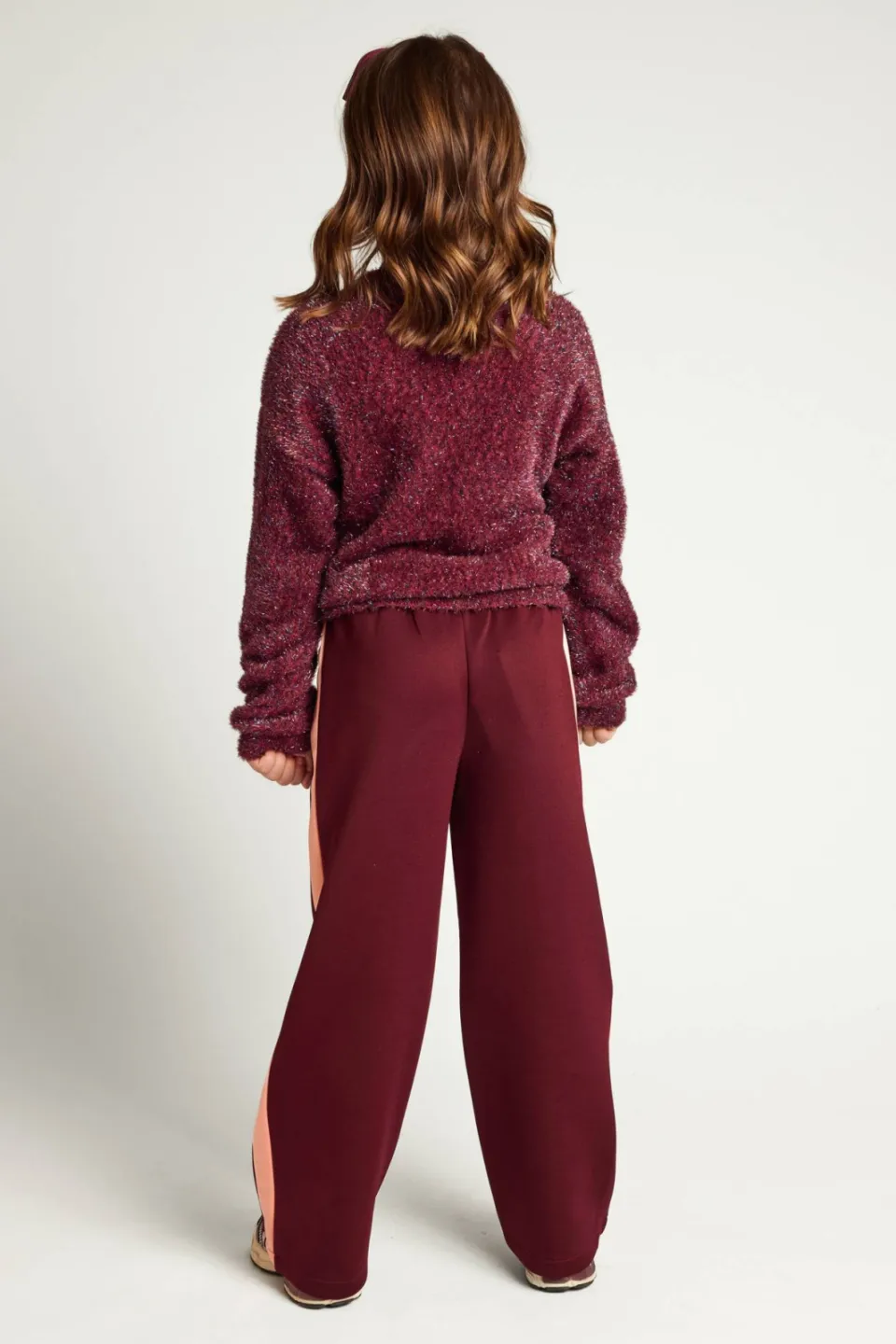 LOOXS little rechtvallende gebreide sweater - donkerrood, foto 7