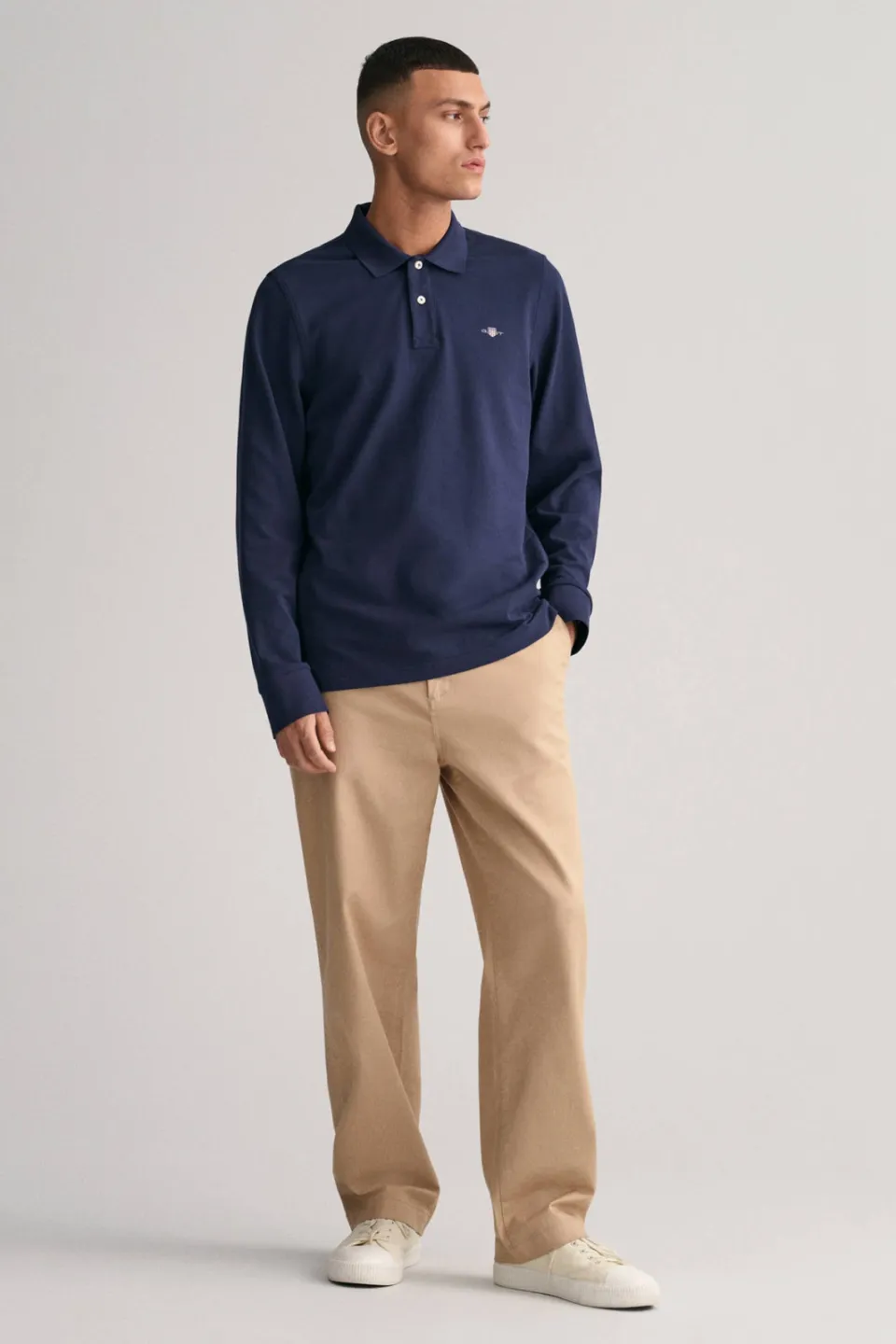 Gant regular fit piqué polo - evening blue Avondblauw