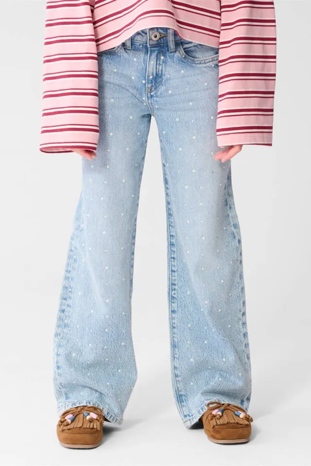 Shoeby wide leg jeans - light blue denim, foto 4