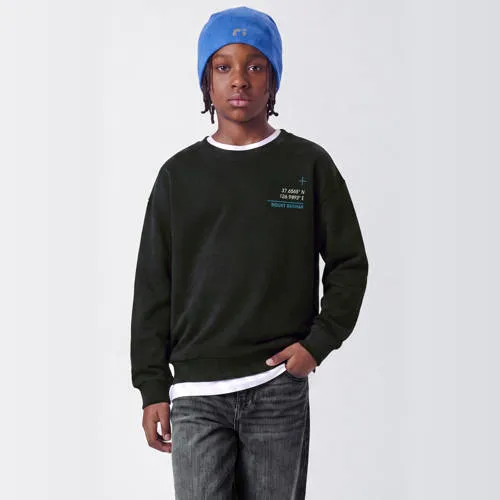 NAME IT KIDS sweater met backprint - zwart/blauw, foto 3