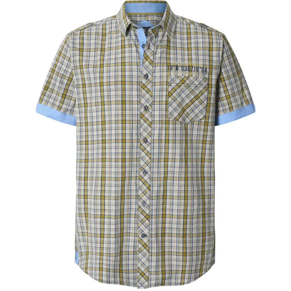Jan Vanderstorm +FIT Collectie regular geruit casual overhemd Plus beige, foto 2