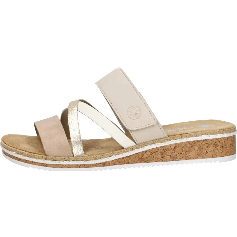 Rieker open teen slippers beige, foto 2