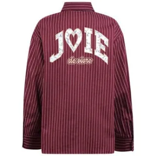 Shoeby oversized blouse met krijtstreep donkerrood, foto 3