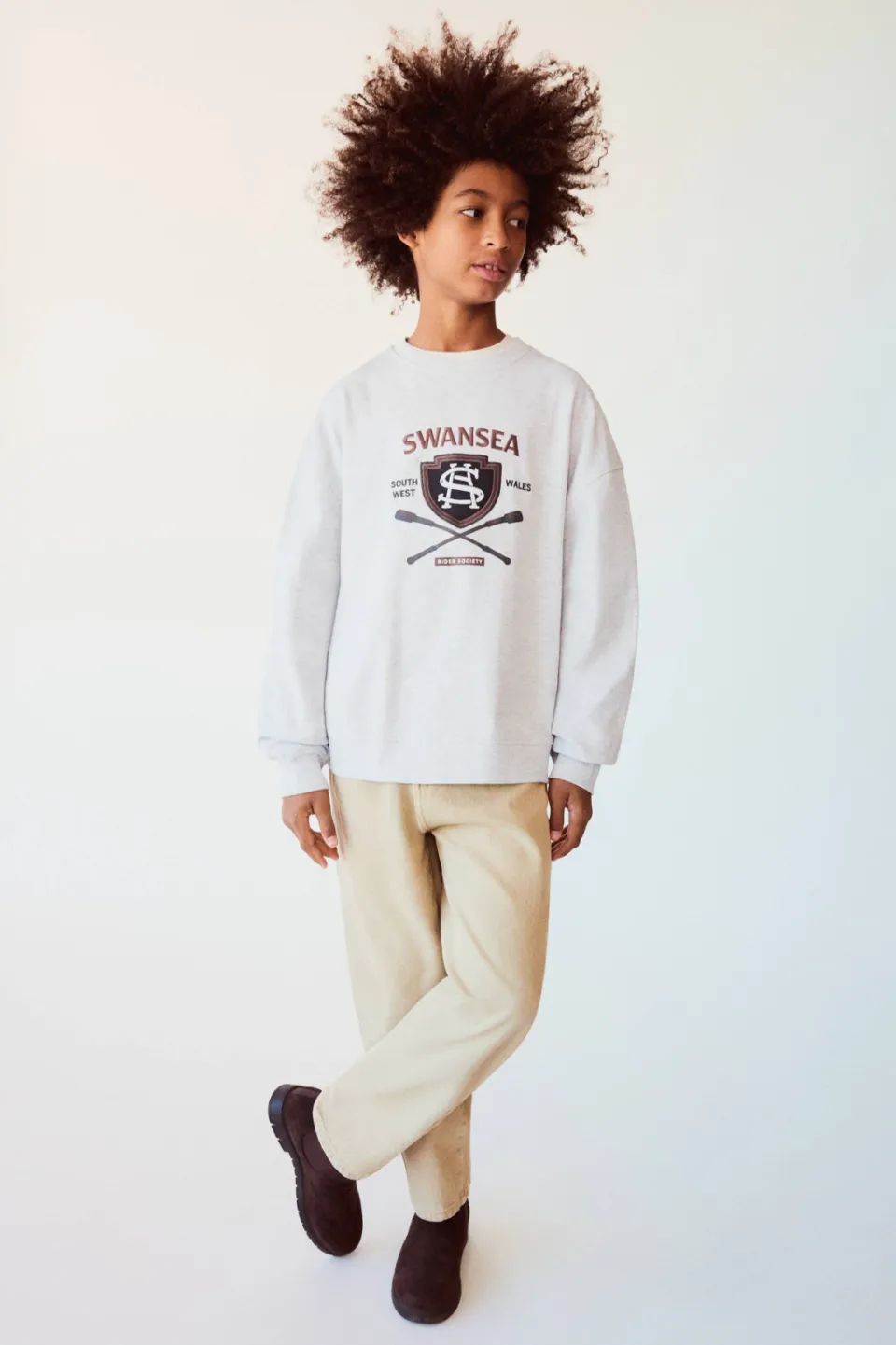 Mango Kids sweater met print - lichtgrijs, foto 5