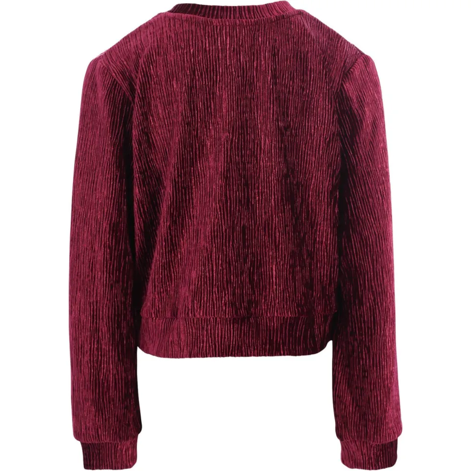 LOOXS little fluwelen rechtvallende sweater - donkerrood, foto 5