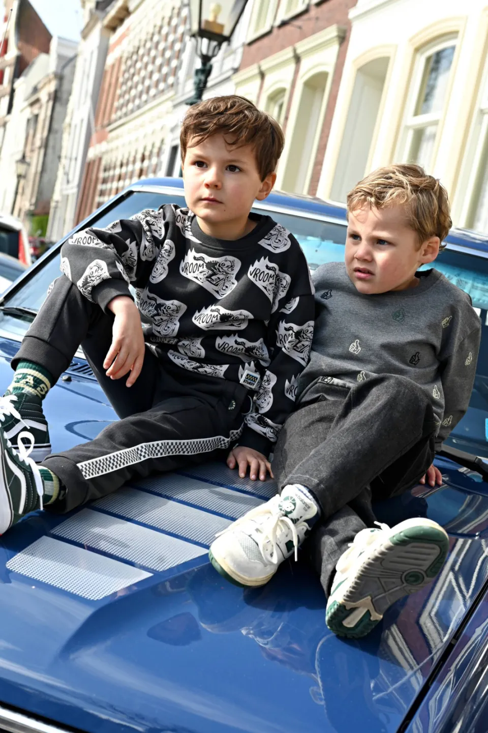 Sturdy junior oversized sweater met print - antraciet/offwhite, foto 4