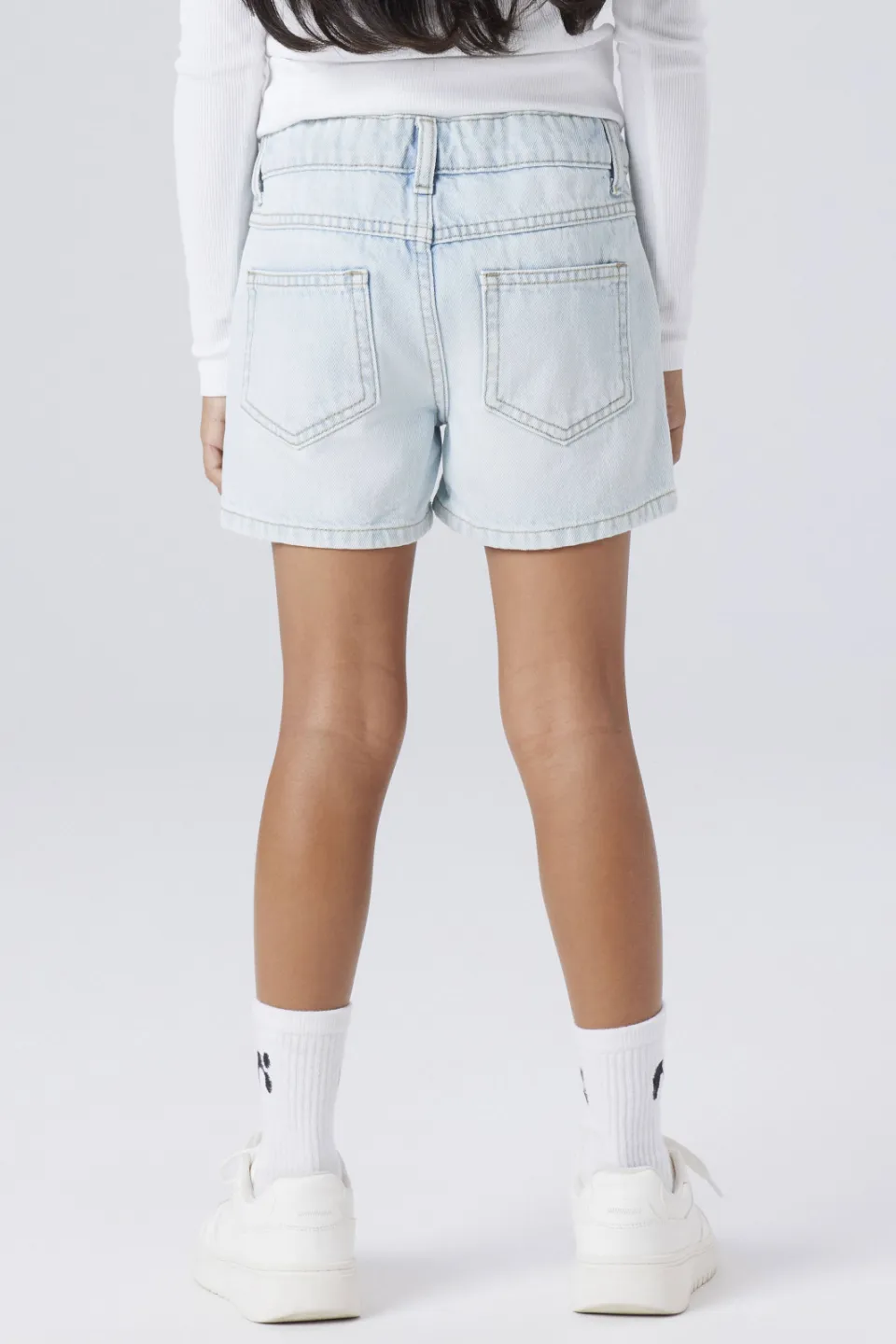NAME IT jeansshort met strasssteentjes light blue denim, foto 6