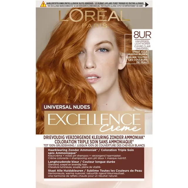 L'oréal Excellence Crème haarkleurmiddel 8UR licht koperrood, foto 2