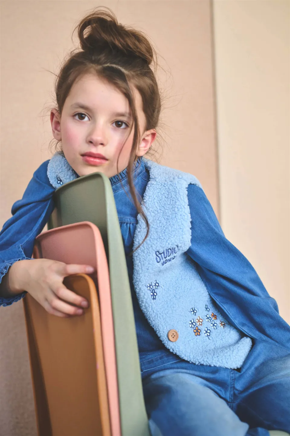 Nono teddy gilet met print - lichtblauw, foto 6
